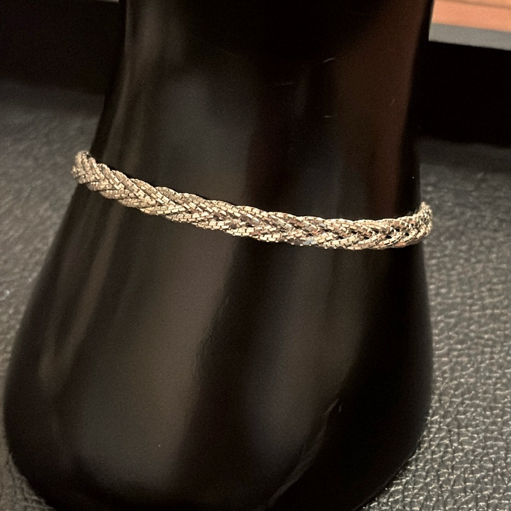 Classic Sterling Silver 3 Strand Woven Braided Bracelet